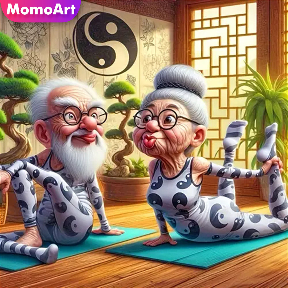 Photo Mosaic Print - Momoart كبار السن الماس الفسيفساء زوجين
