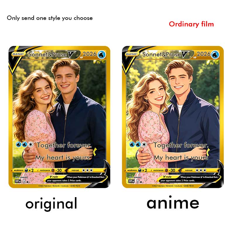 Pet Portrait Custom - بطاقات بوكيمون مخصصة بتصميم أنيمي مع