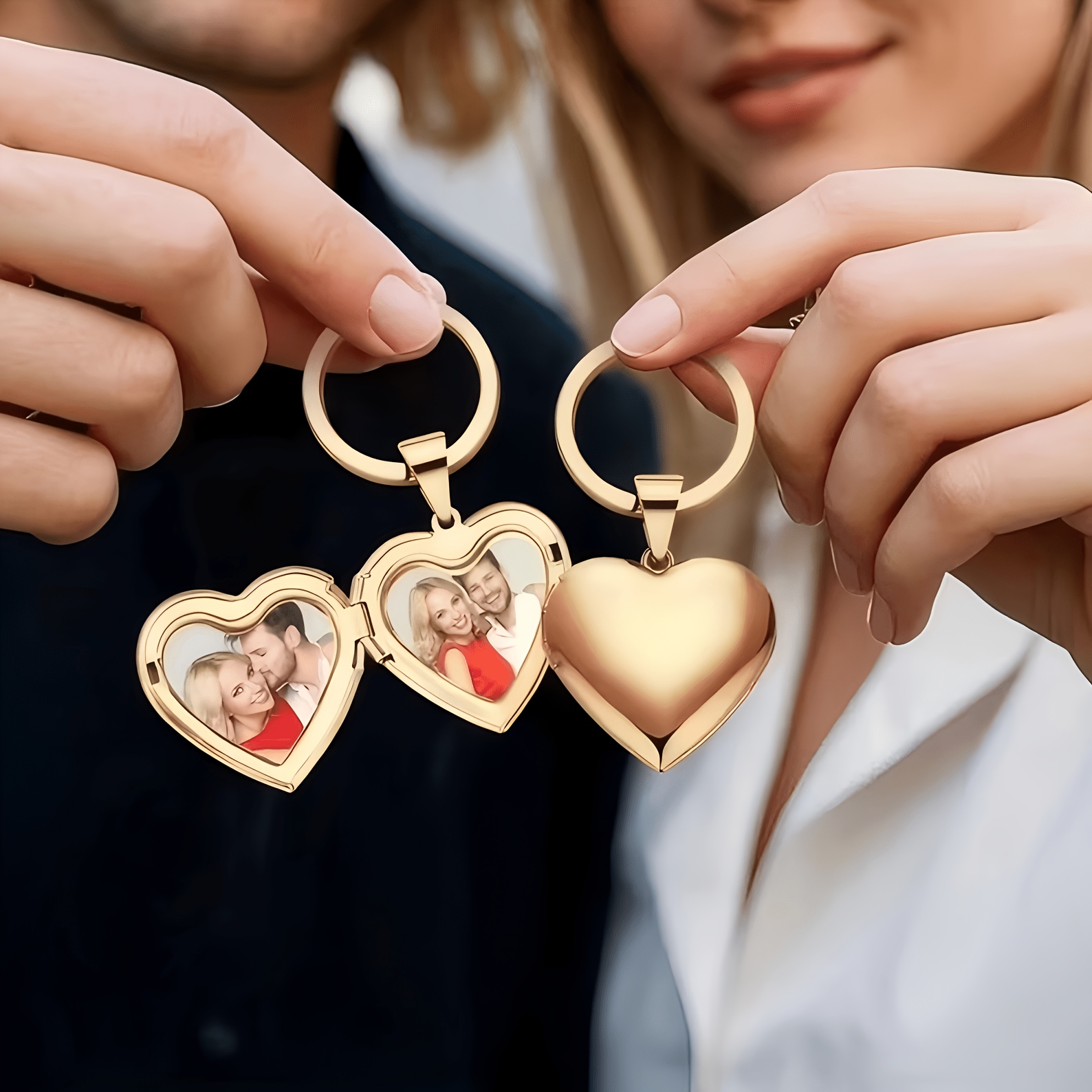 Initial Ring Custom - ميدالية مفاتيح مخصصة على شكل قلب