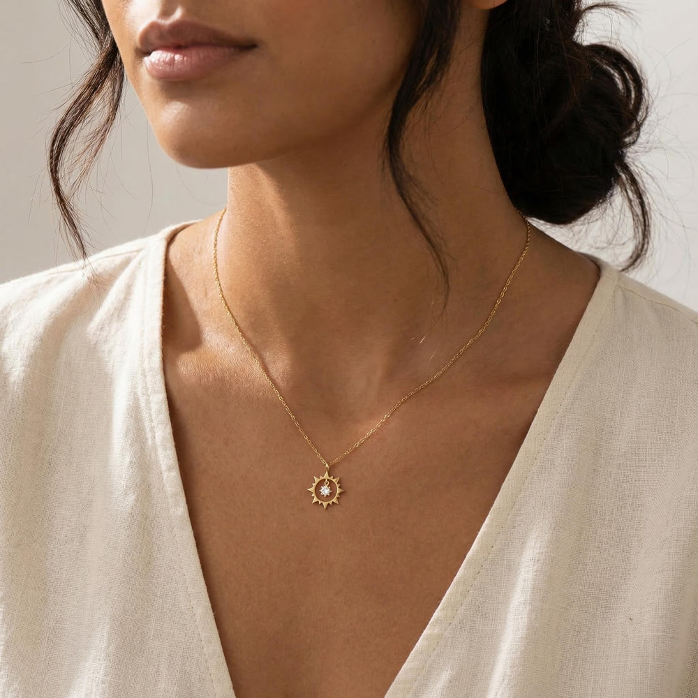 قلادة شمسية عتيقة الطراز مصنوع - مراجعة Birth Flower Necklace وسعره