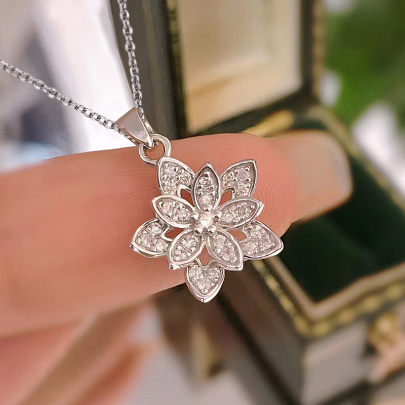 925 فضة زهرة قلادة شخصية سحر ش - مراجعة Birth Flower Necklace وسعره